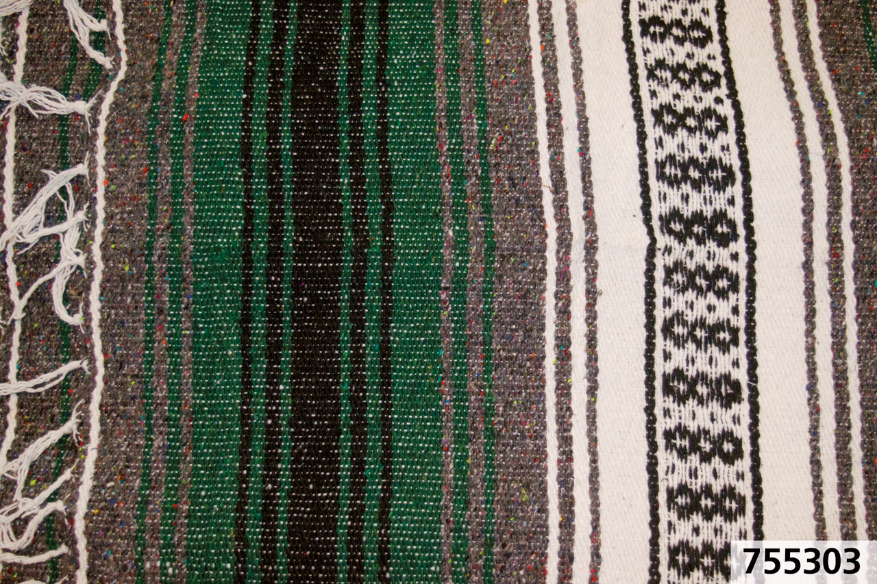 Mexican blanket Forest green/charcoal/wh