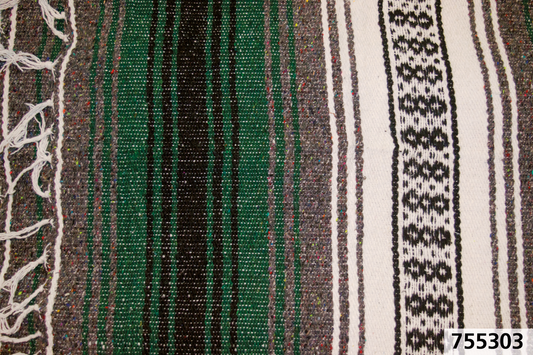 Mexican blanket Forest green/charcoal/wh