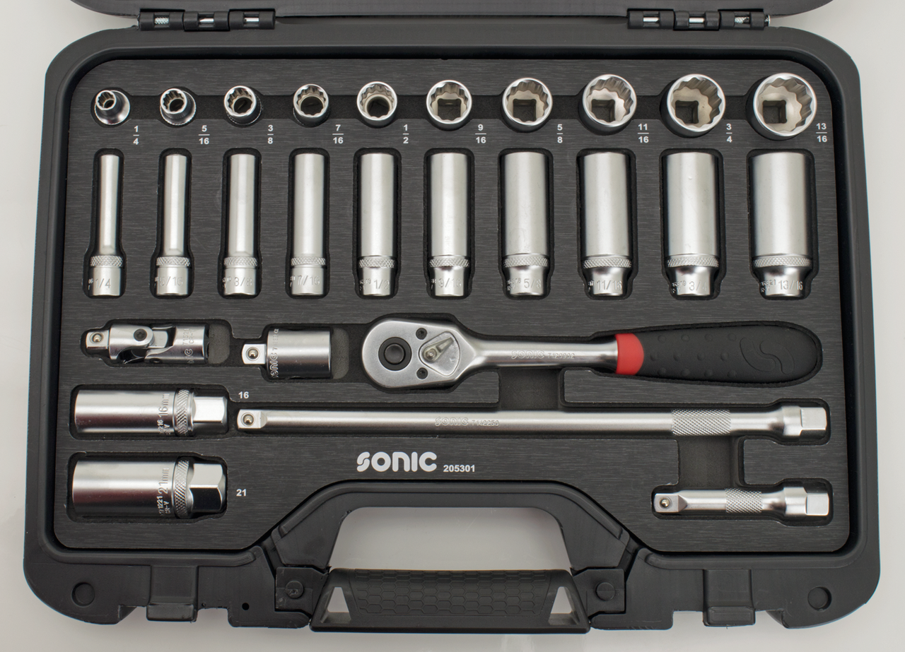 Sonic 53pc 3/8" drive socket set SAE