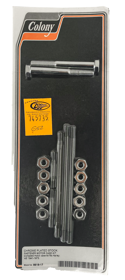 Colony chrome crankcase hardware 45CI