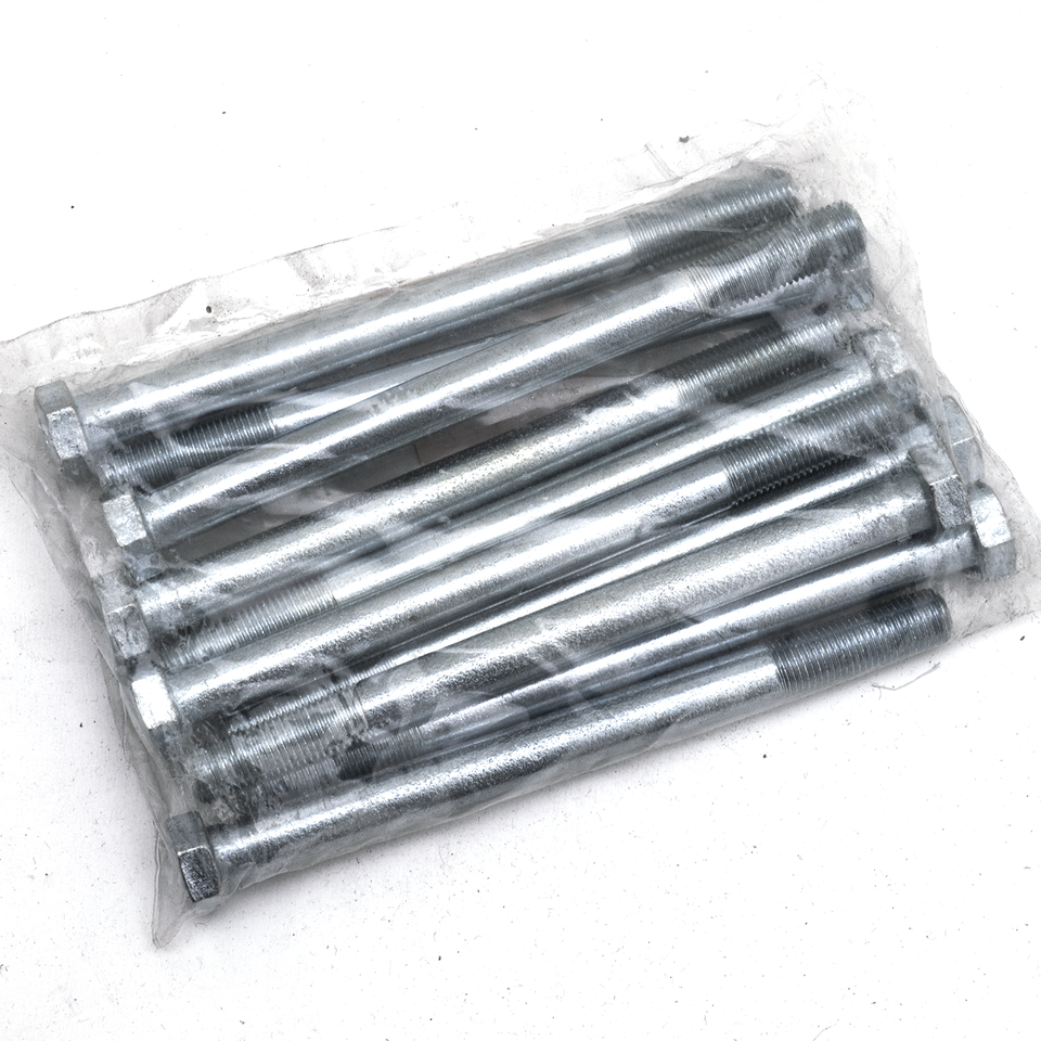 10pck hex bolt 3/8-24x4-3/4" UNF zinc