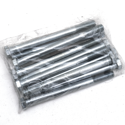10pck hex bolt 3/8-24x4-3/4" UNF zinc