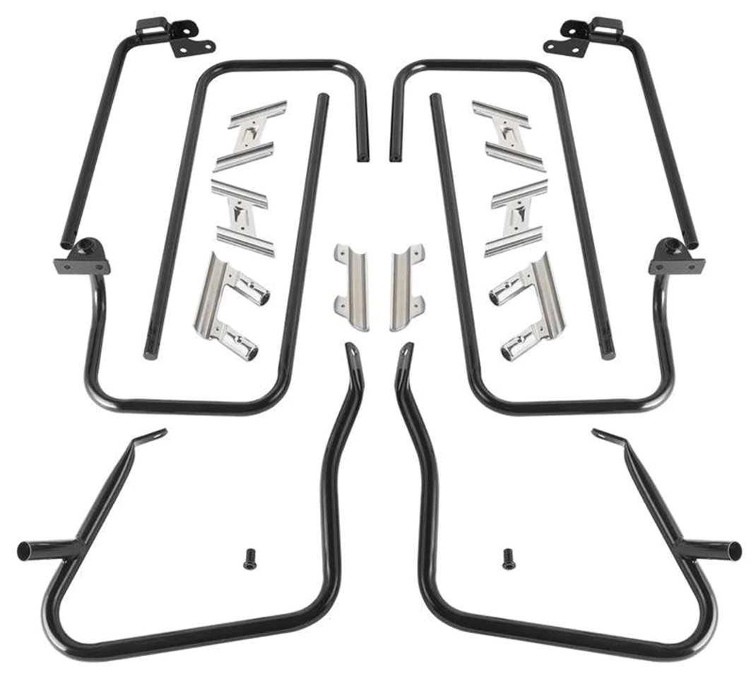 Saddlebag Guards Black/Chrome FLH/T14-Up