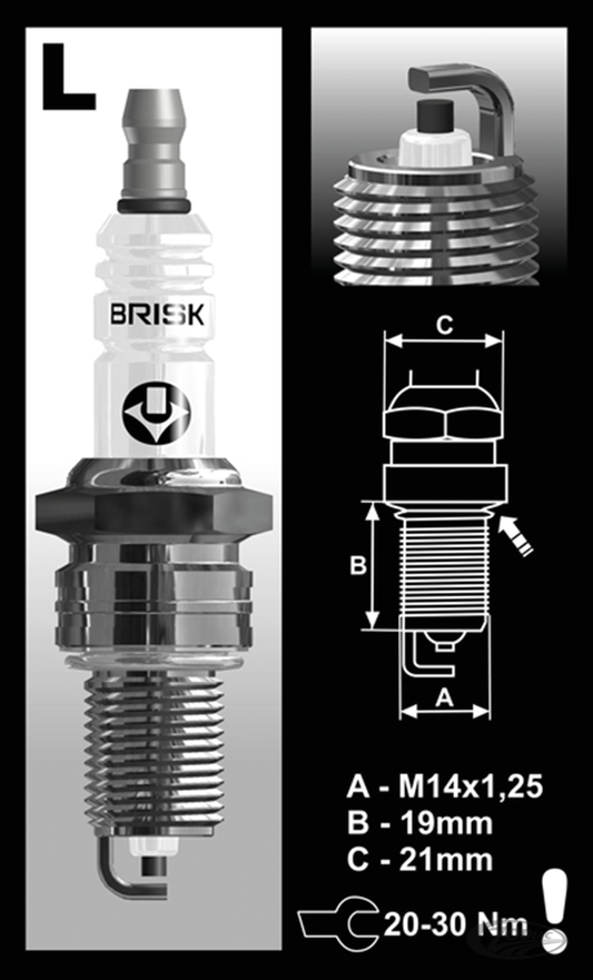 Each Brisk LR14YC spark plug