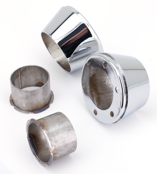 MCJ End Caps Race 90 Tapered Chrome