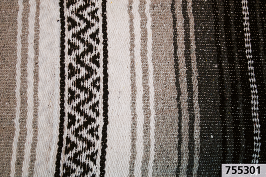 Mexican blanket Charcoal/Silver/wht/blk