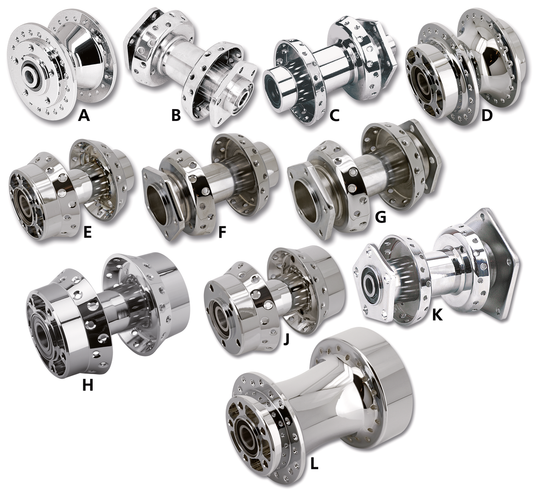 Rear hub assy FLH/T86-99 chrome