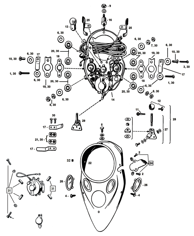 COLONY Instrument panel light shields