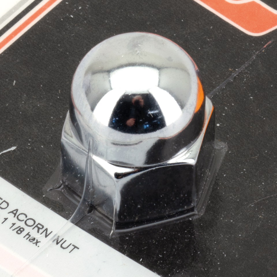 CHROME ACORN NUT 3/4-16, 1 1/8 hex, EACH