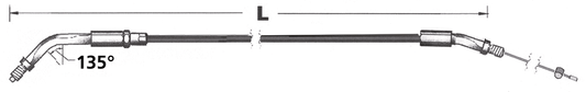 GZP HS40 throttle cable 86-95 LN=41" 135