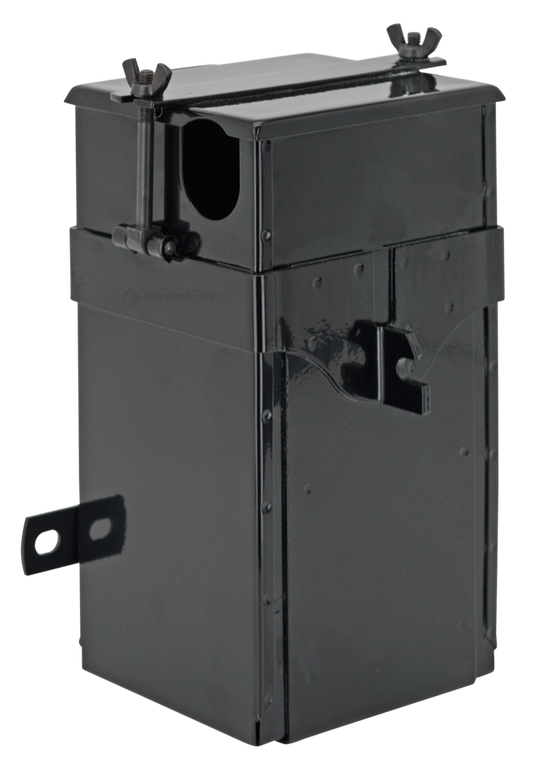 box for battery w/cover and hole for ven
