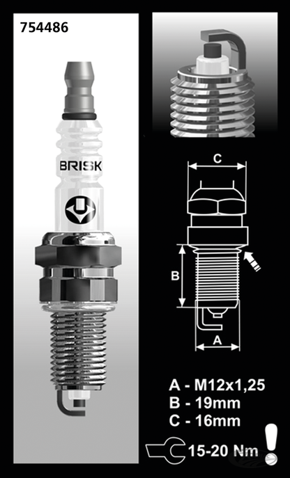 Each Brisk B12S spark plug