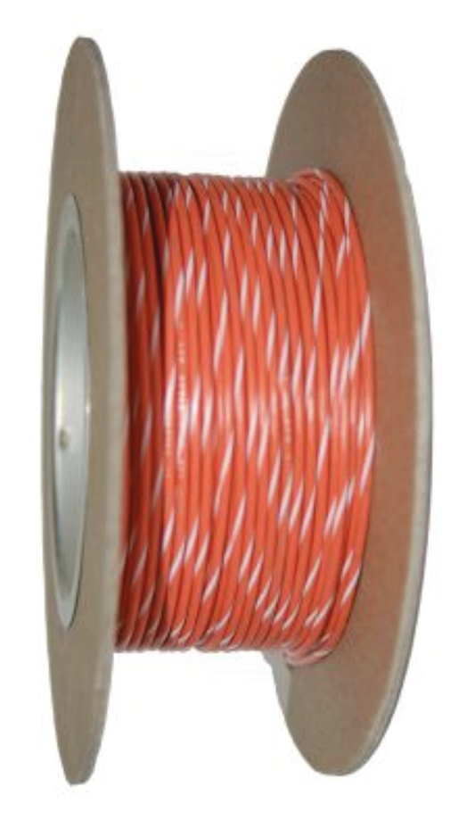 18-Gauge ORANGE/WHITE STRIPE 100' Spool