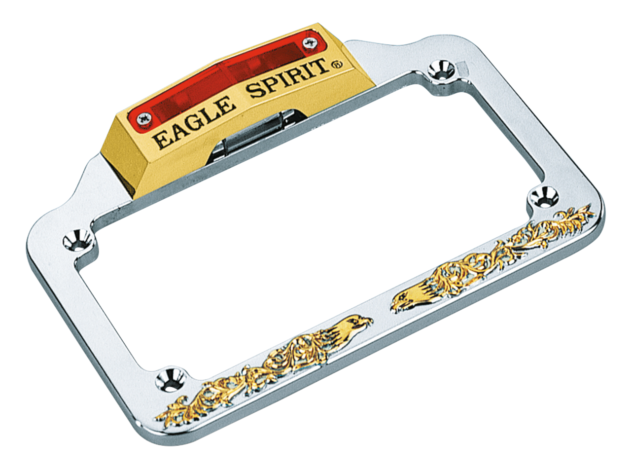 GZP License frame w/lite chr/gold