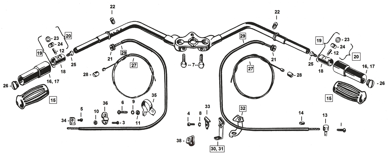 Handlebar Buckhorn offset Black