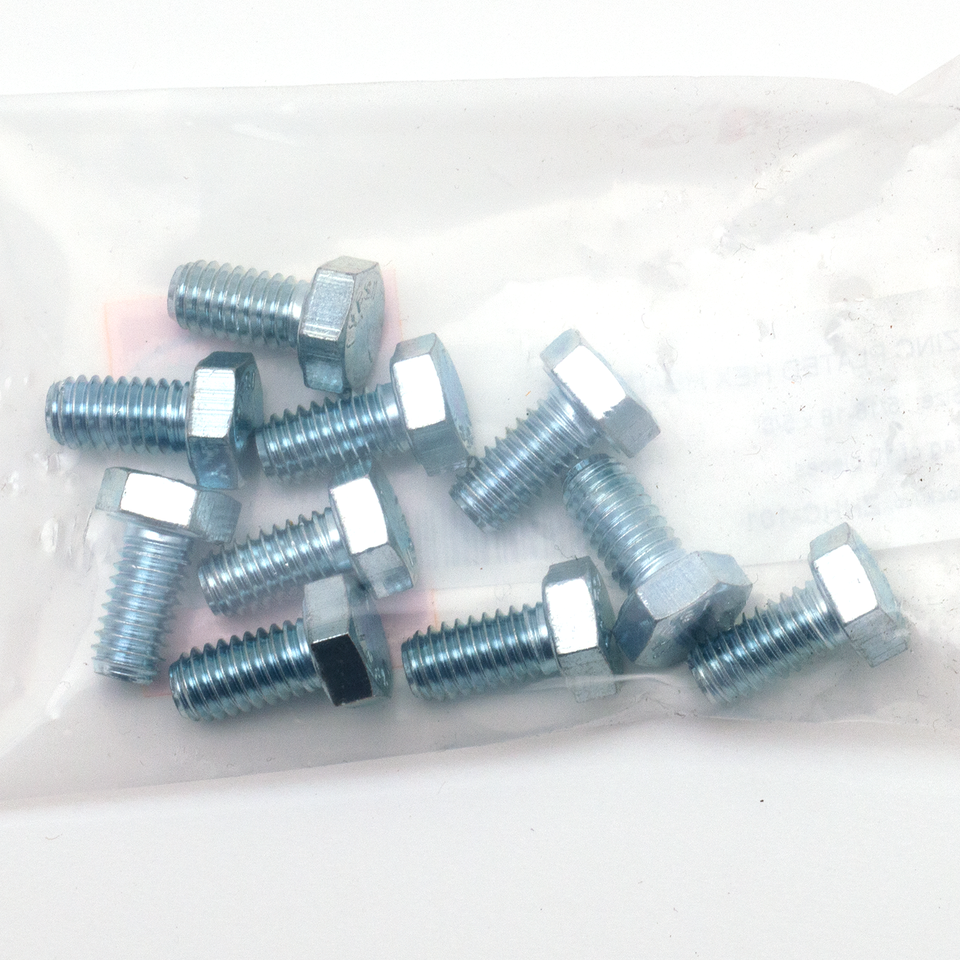 10pck hex bolt 5/16-18x5/8" UNC zinc