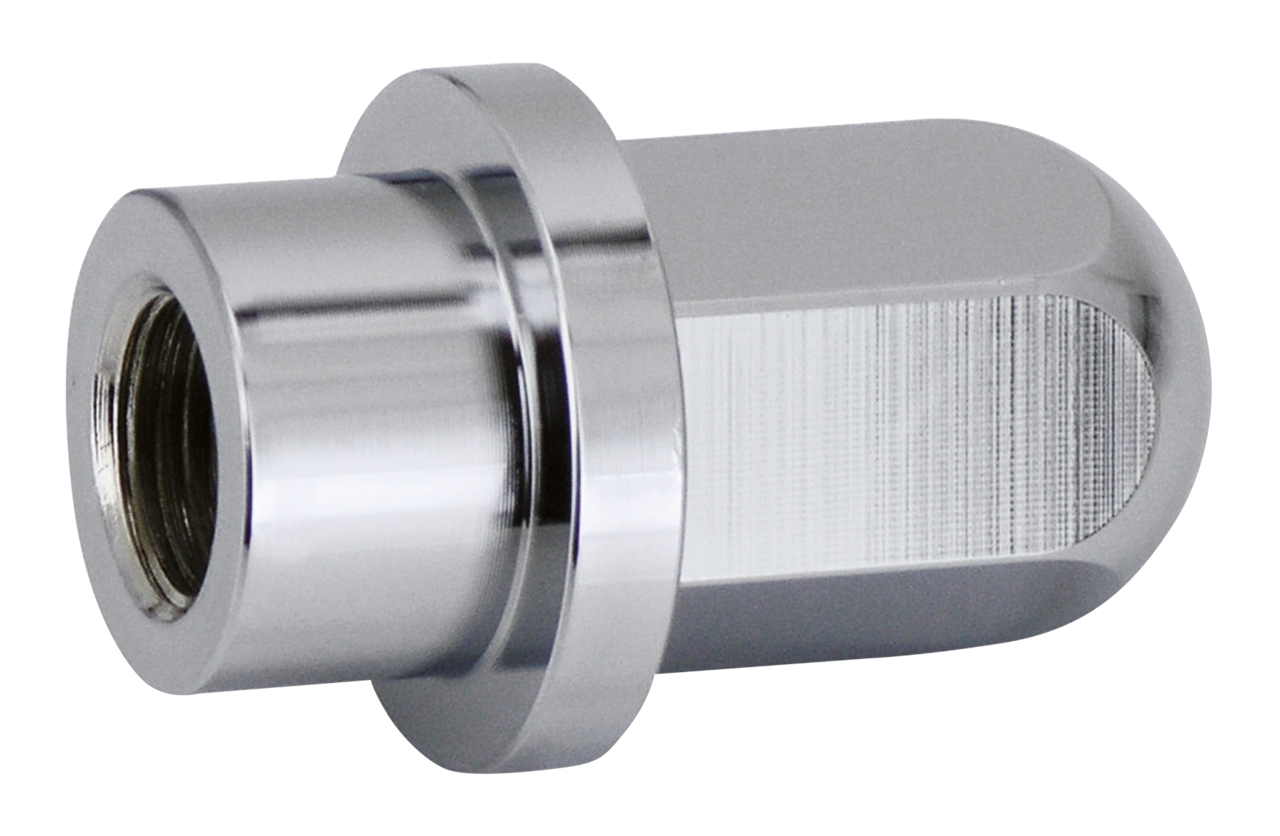 Chrome wheel axle nut f/side mount plate