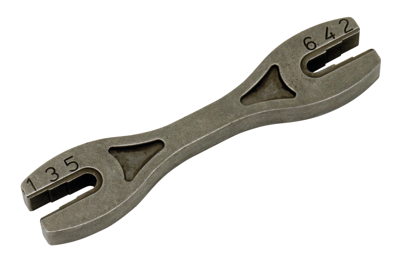 Spoke wrench, 6-jaw type