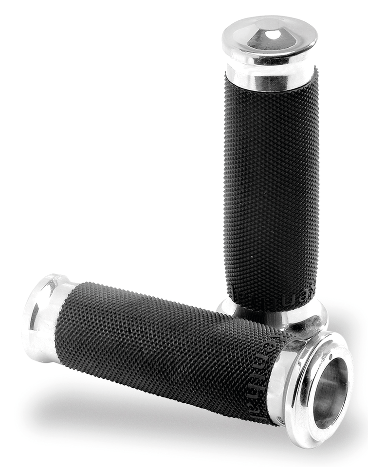 PM Contour renthal wrapped grips, chrome