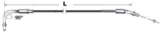 Throttle cable Stealth HS40 BT96 LN=44"
