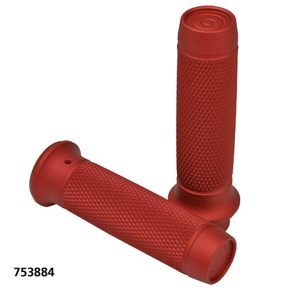 Knurled Moto Grips Red HD cable
