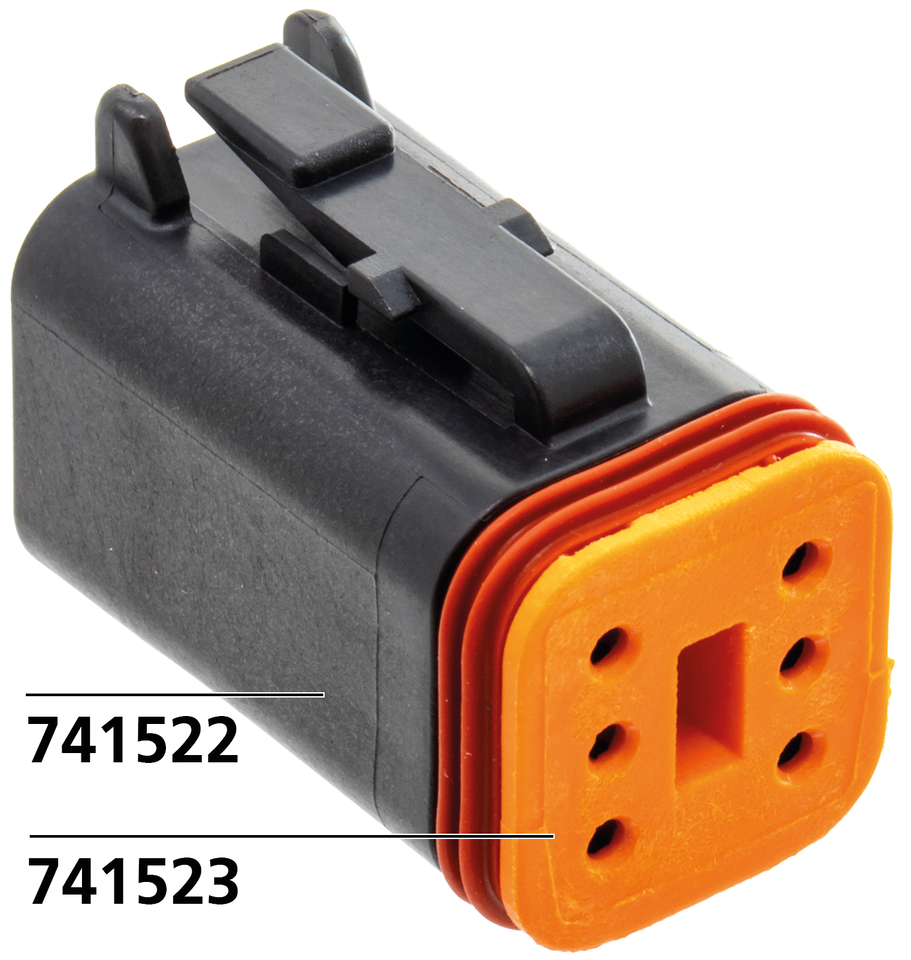 6 Pole black socket housing