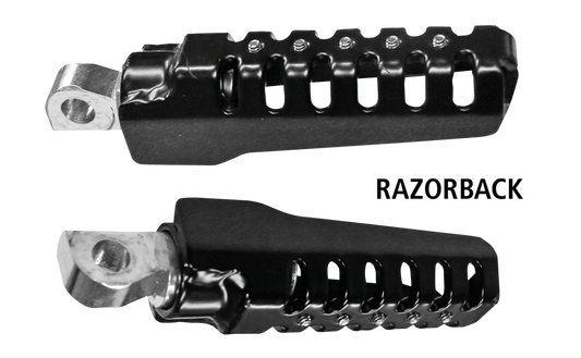 Burly Razorback pegs black powder coated