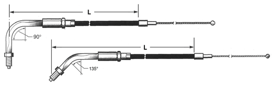 Barnett Black BT81 LN=53" 90° throttle