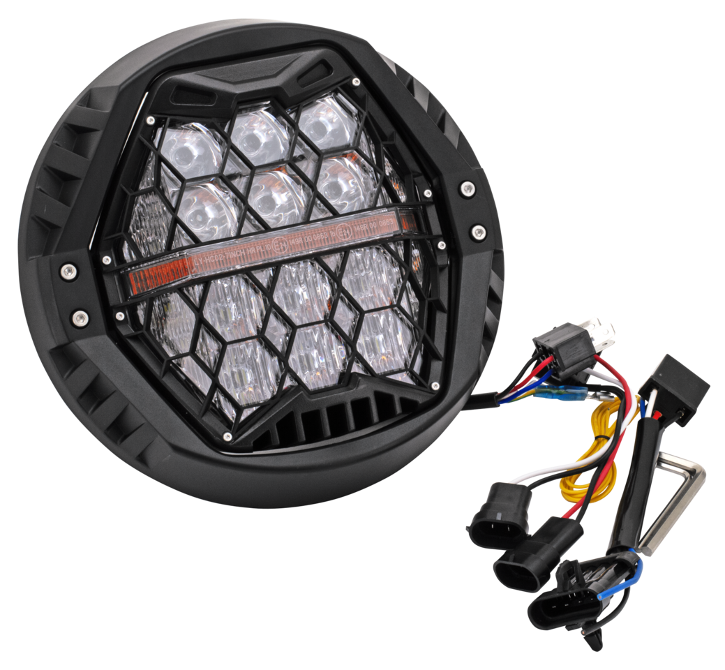 Honeycomb 7" Headlight Amber