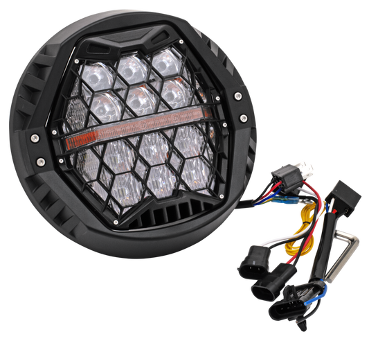 Honeycomb 7" Headlight Amber