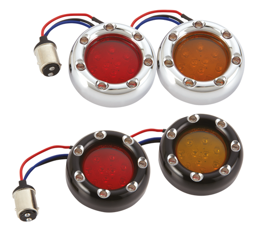 RED LENS KIT, CHR RING w/RED LED, SNGL