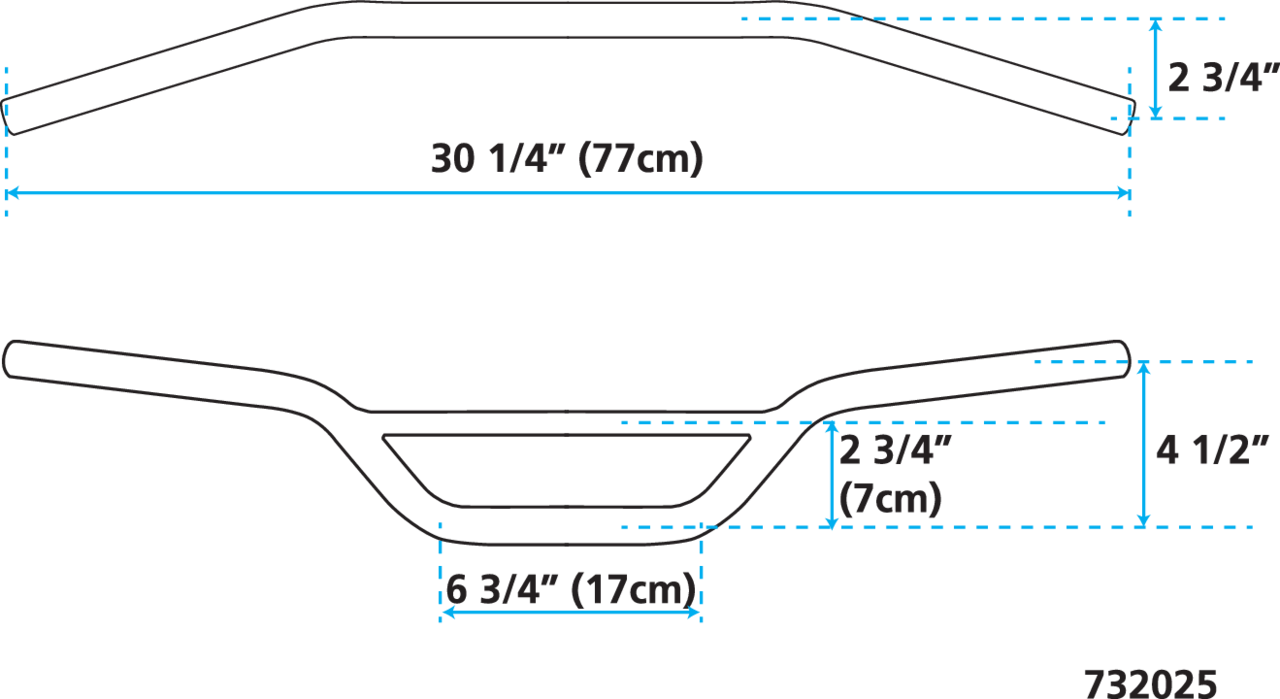 GZP Moto bar non-dimpled black 4-1/4"