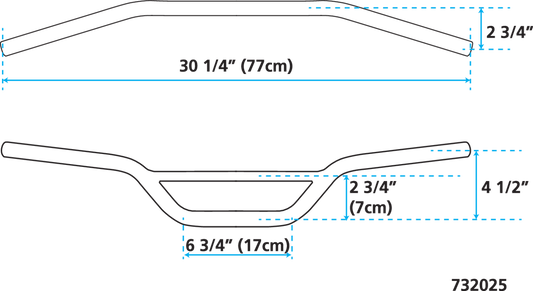 GZP Moto bar non-dimpled black 4-1/4"