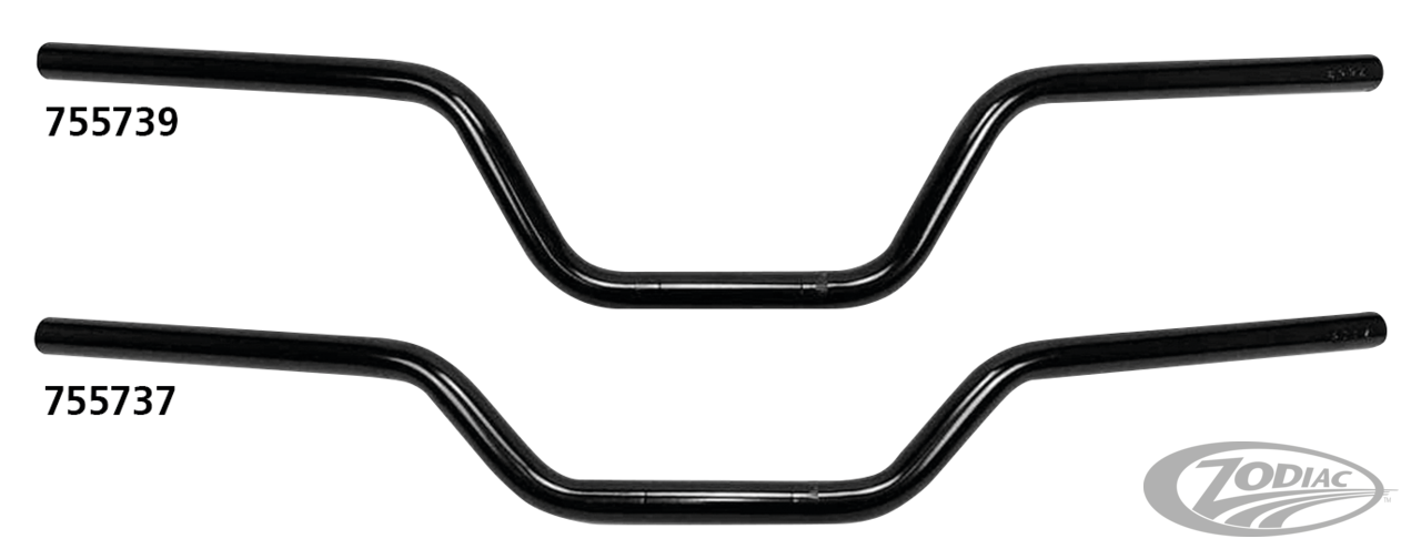 1" Handlebars Street Track 6" BLK dimple