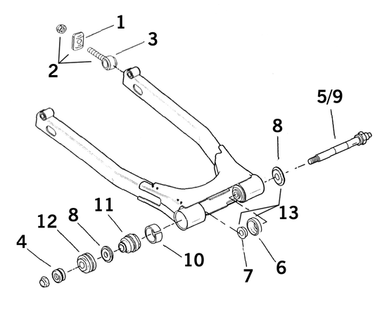 Axle adjuster set FLH/T84-96
