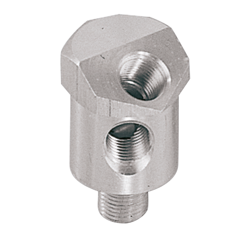 EVO pressure gauge adaptor dual, satin