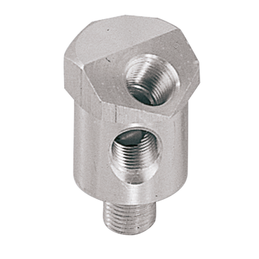 EVO pressure gauge adaptor dual, satin